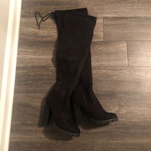 Platform thigh high boots